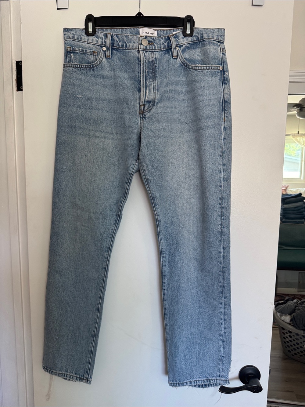Frame Denim Light Blue Straight Jeans